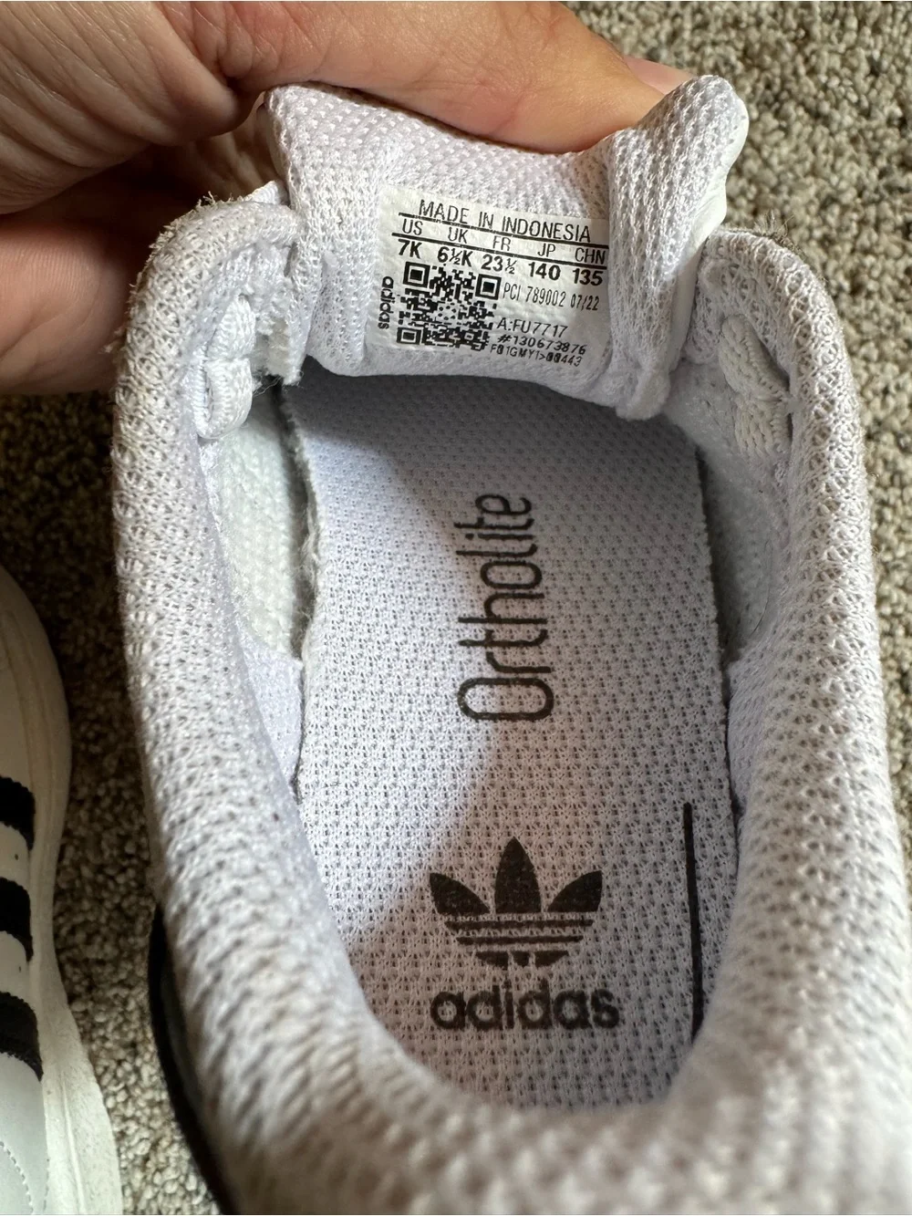 adidas Toddler White & Black Superstar Sneakers Size 7k